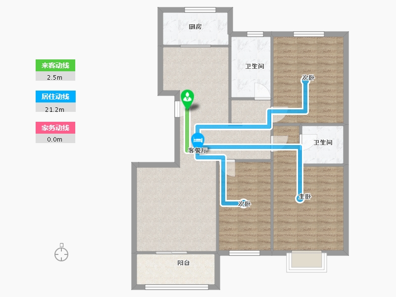 陕西省-西安市-华宇凤凰城-107.00-户型库-动静线