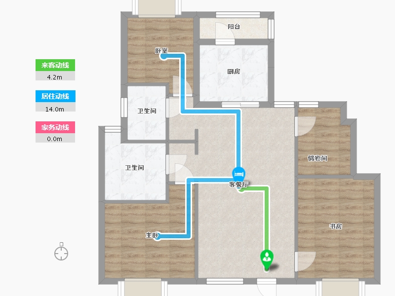 贵州省-遵义市-碧桂园-113.00-户型库-动静线