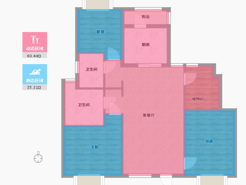 贵州省-遵义市-碧桂园-113.00-户型库-动静分区