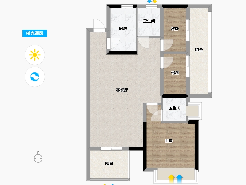 广东省-东莞市-春晖国际城-90.00-户型库-采光通风