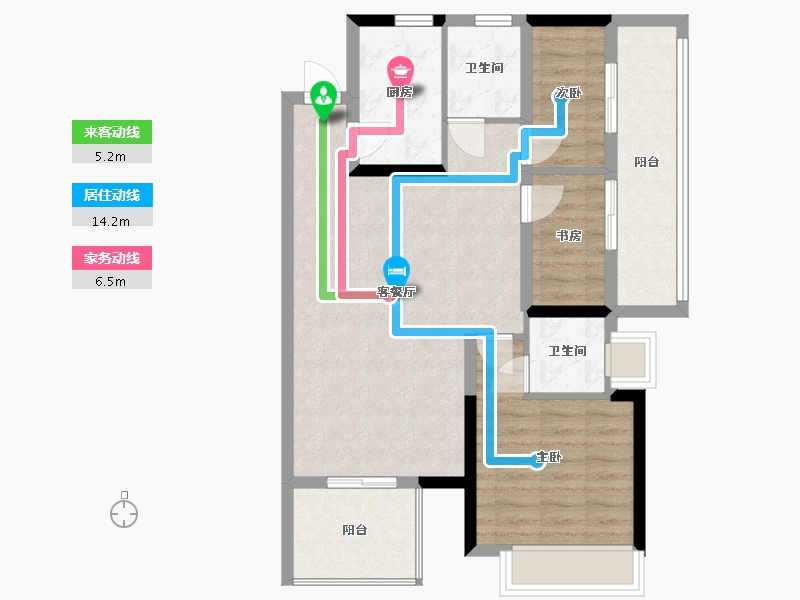 广东省-东莞市-春晖国际城-90.00-户型库-动静线