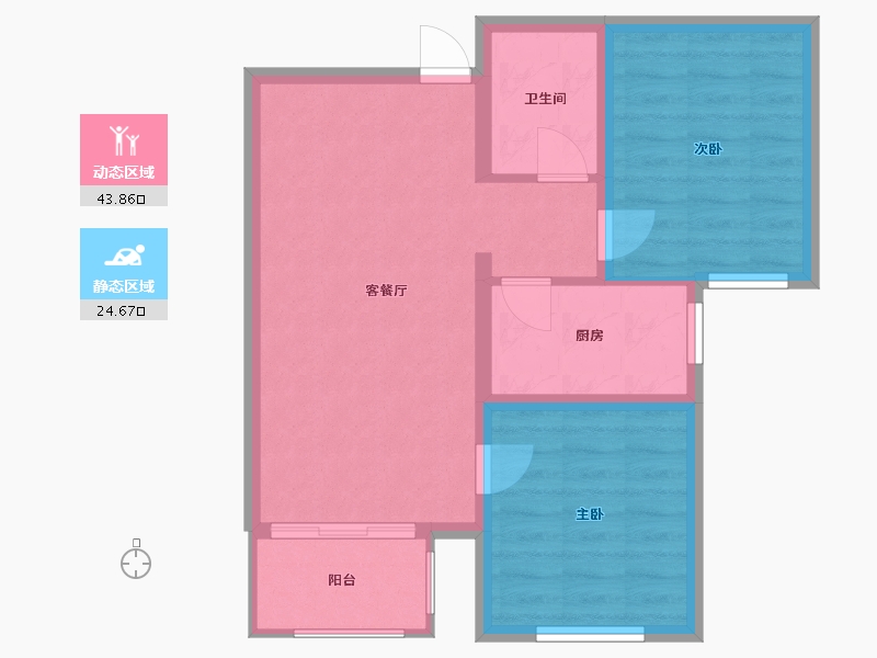 河北省-唐山市-浭阳新都-69.00-户型库-动静分区