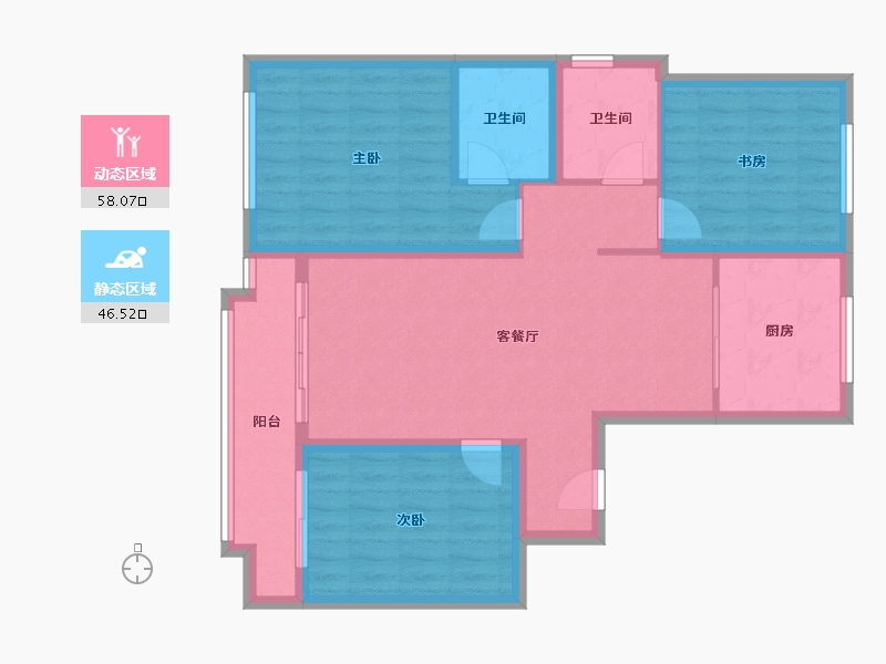 山东省-青岛市-中海林溪世家-94.00-户型库-动静分区