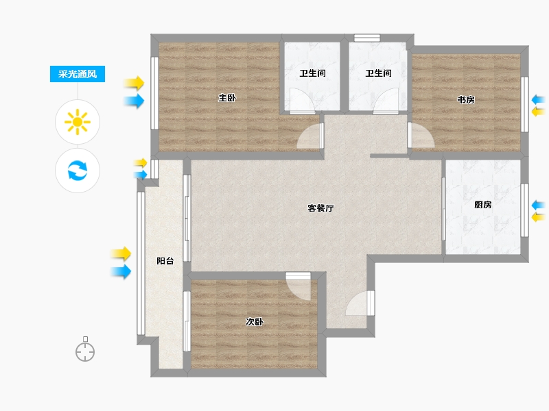 山东省-青岛市-中海林溪世家-94.00-户型库-采光通风