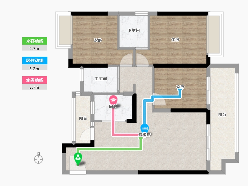 湖北省-荆州市-荆江之星-89.50-户型库-动静线