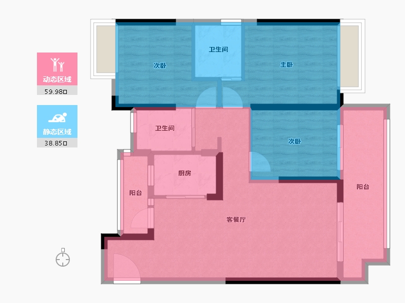 湖北省-荆州市-荆江之星-89.50-户型库-动静分区