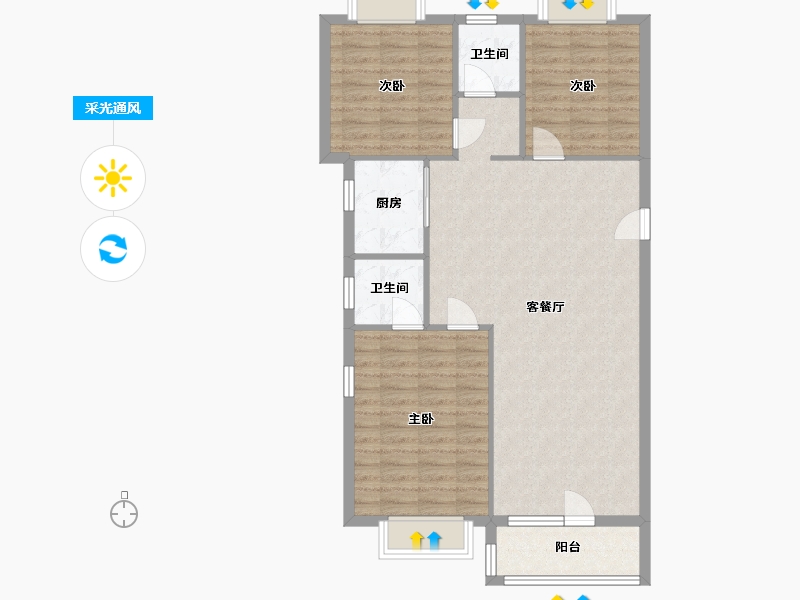 湖北省-武汉市-兰亭大境-112.00-户型库-采光通风