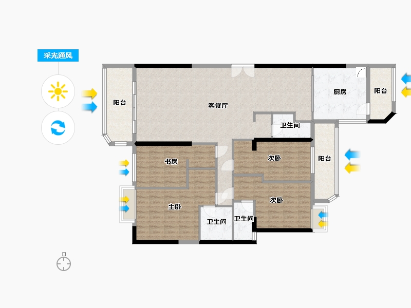 福建省-莆田市-皇庭水岸-150.00-户型库-采光通风