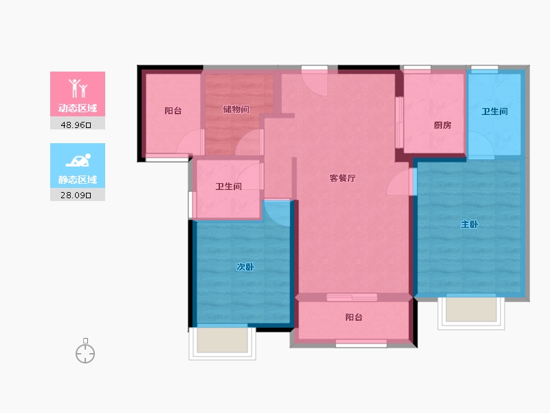 福建省-厦门市-前海湾-76.00-户型库-动静分区