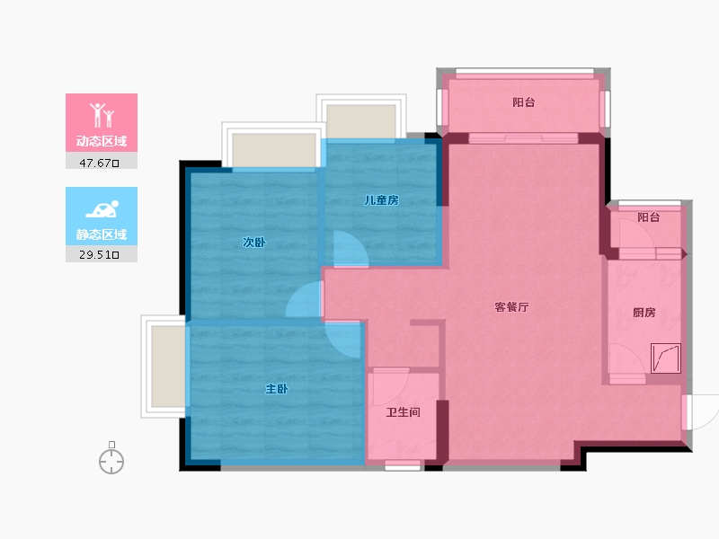 广西壮族自治区-柳州市-栗园新居-73.57-户型库-动静分区