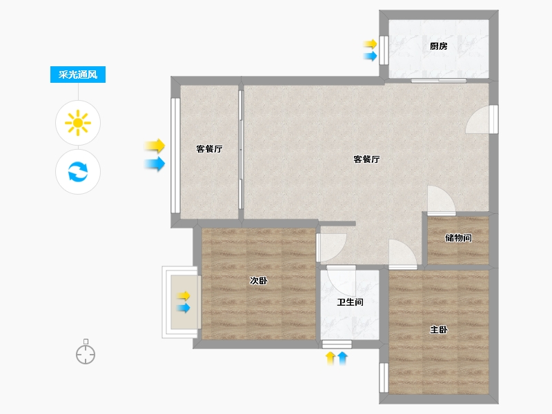 湖南省-怀化市-宏润华府-71.50-户型库-采光通风