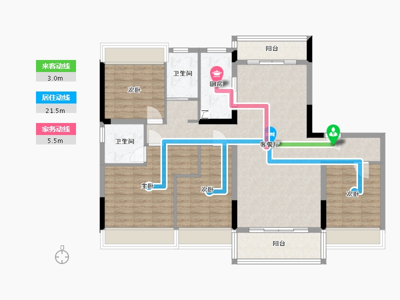 广西壮族自治区-柳州市-柳城碧桂园-114.00-户型库-动静线