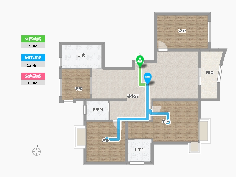 浙江省-嘉兴市-中栋金色家园-110.00-户型库-动静线