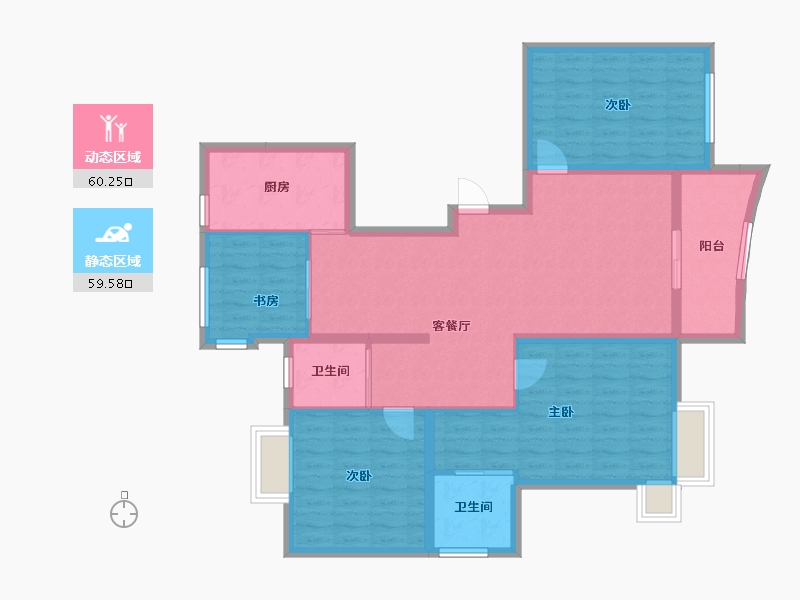 浙江省-嘉兴市-中栋金色家园-110.00-户型库-动静分区