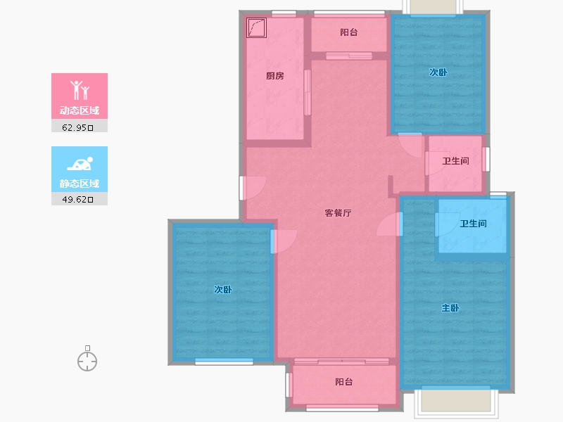 四川省-成都市-新里维多利亚公寓-110.00-户型库-动静分区