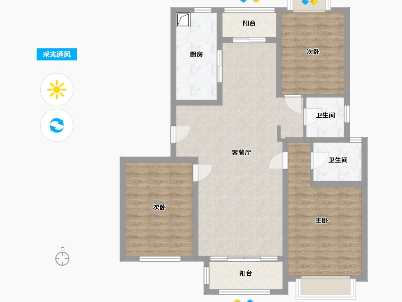 四川省-成都市-新里维多利亚公寓-110.00-户型库-采光通风