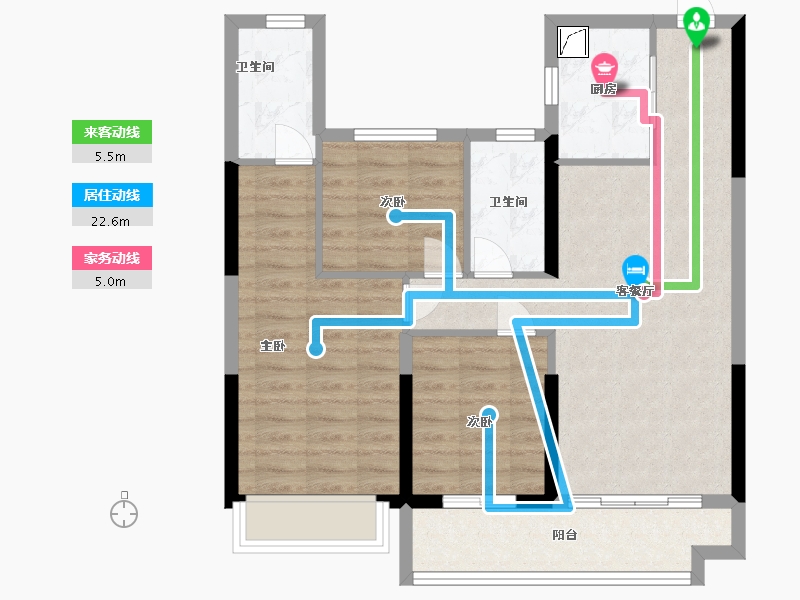 湖南省-衡阳市-碧桂园衡州盛世-76.00-户型库-动静线