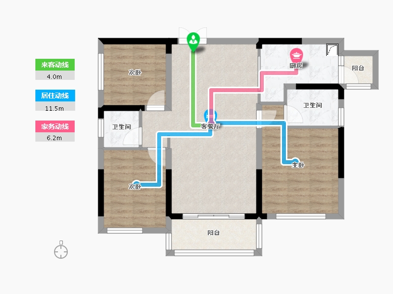 四川省-广安市-凸凹紫云府-84.00-户型库-动静线