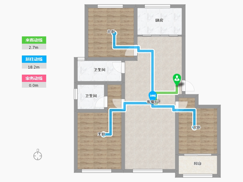 河北省-沧州市-天圣-丽都名邸-96.25-户型库-动静线