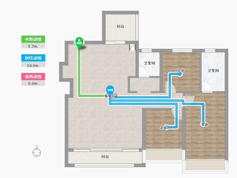 黑龙江省-哈尔滨市-融创四季宸阅-96.00-户型库-动静线