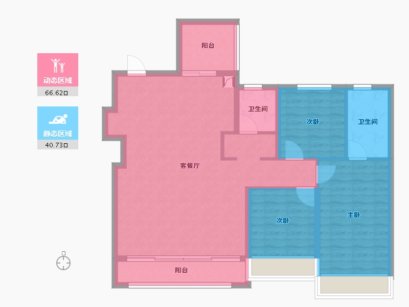 黑龙江省-哈尔滨市-融创四季宸阅-96.00-户型库-动静分区