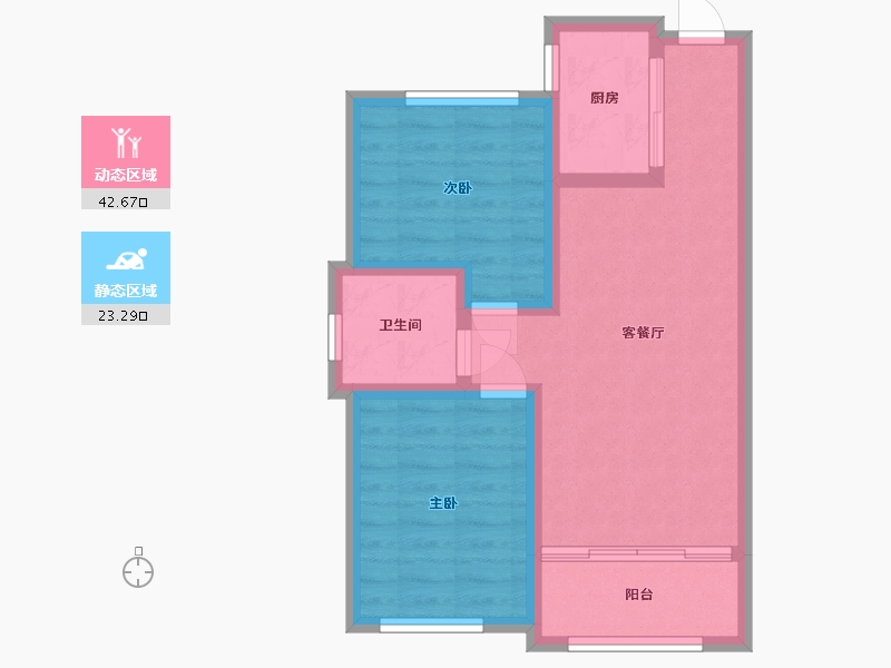 河北省-沧州市-天圣-丽都名邸-70.60-户型库-动静分区