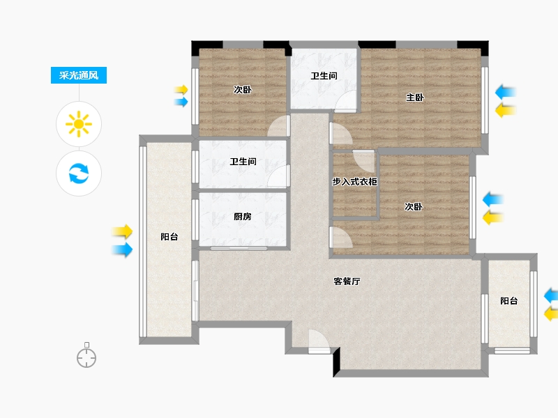 河南省-信阳市-龍桦府-123.00-户型库-采光通风