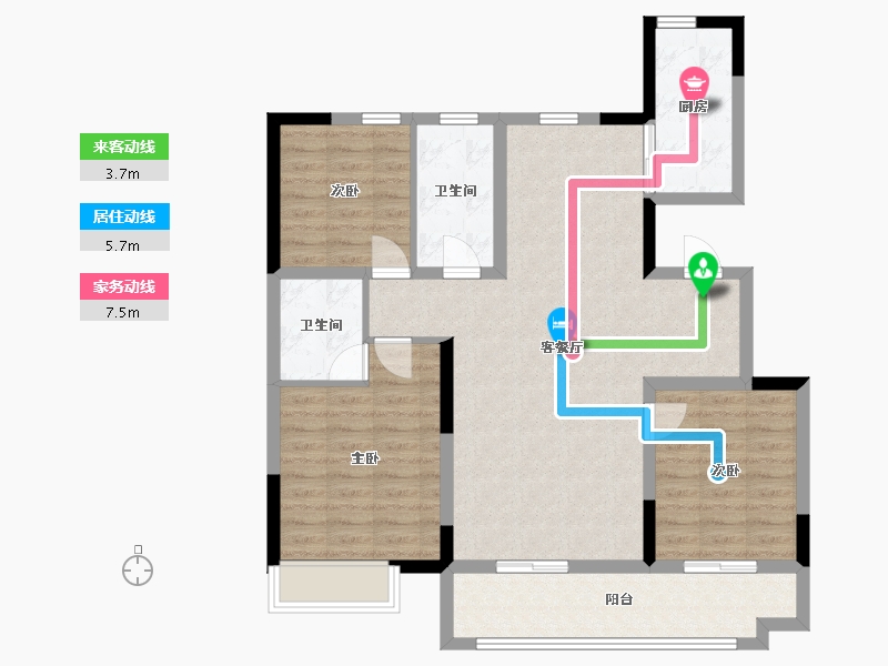 山东省-烟台市-贵和苑-107.00-户型库-动静线