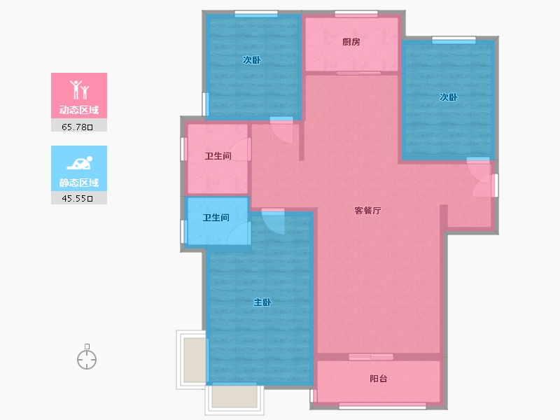 河北省-邢台市-世纪华府-99.60-户型库-动静分区