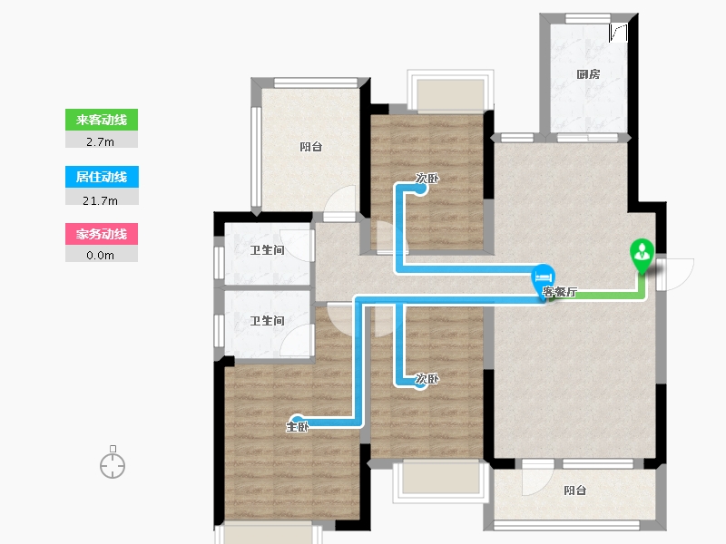 湖南省-长沙市-康桥悦城-99.00-户型库-动静线