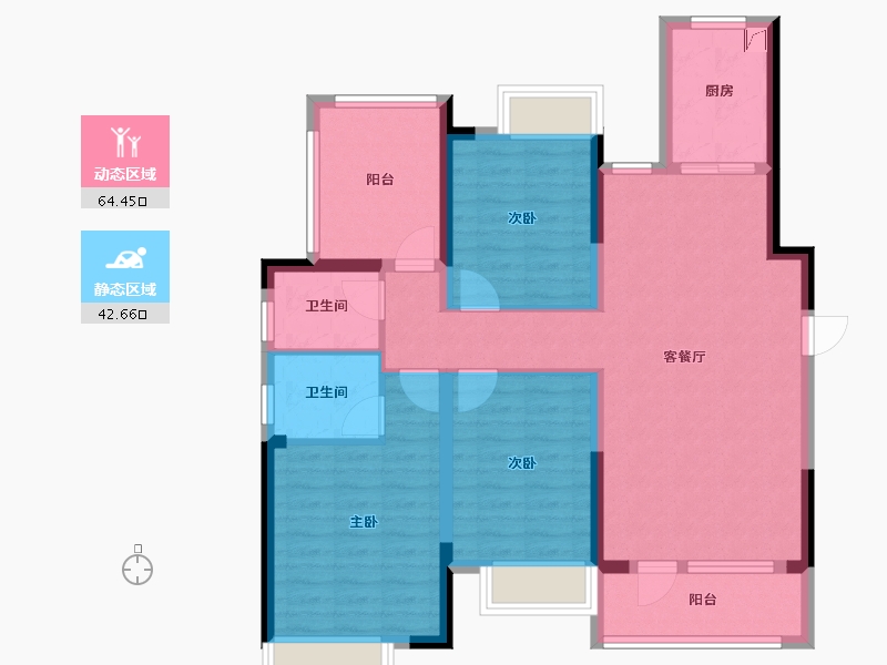 湖南省-长沙市-康桥悦城-99.00-户型库-动静分区