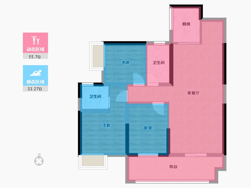 广西壮族自治区-梧州市-彰泰城-86.50-户型库-动静分区