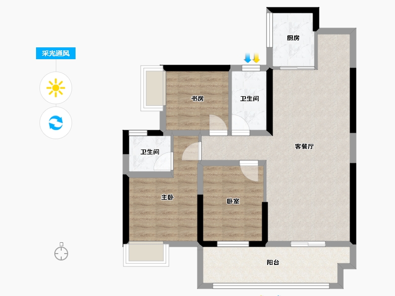 广西壮族自治区-梧州市-彰泰城-86.50-户型库-采光通风