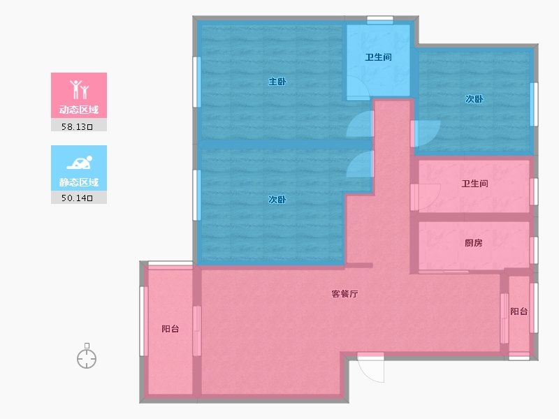 上海-上海市-闵浦新苑-99.00-户型库-动静分区