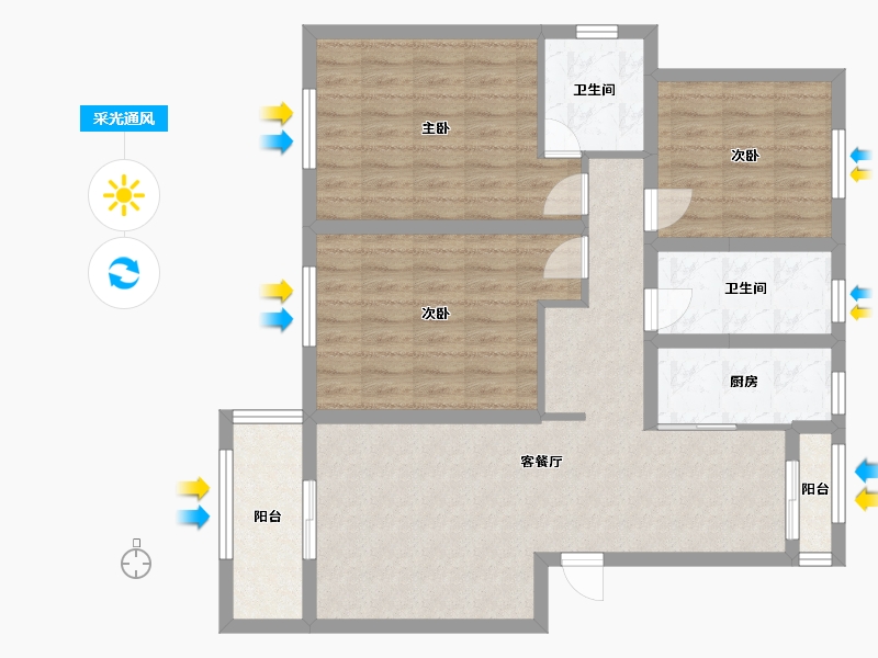 上海-上海市-闵浦新苑-99.00-户型库-采光通风