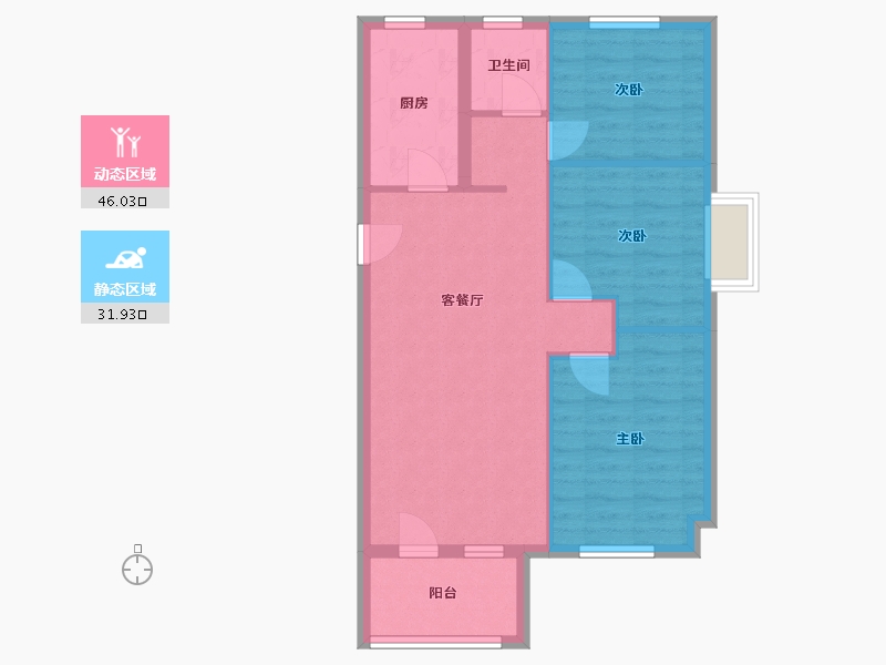 河北省-唐山市-荣盛锦绣花苑2期-75.00-户型库-动静分区