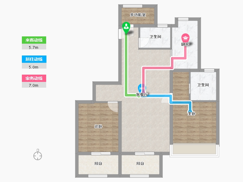 浙江省-宁波市-公元世家-一期-90.00-户型库-动静线