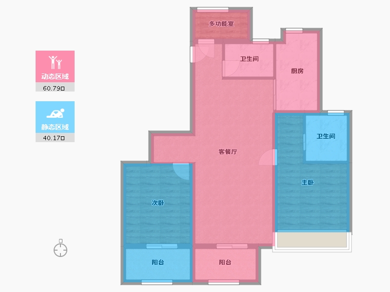 浙江省-宁波市-公元世家-一期-90.00-户型库-动静分区