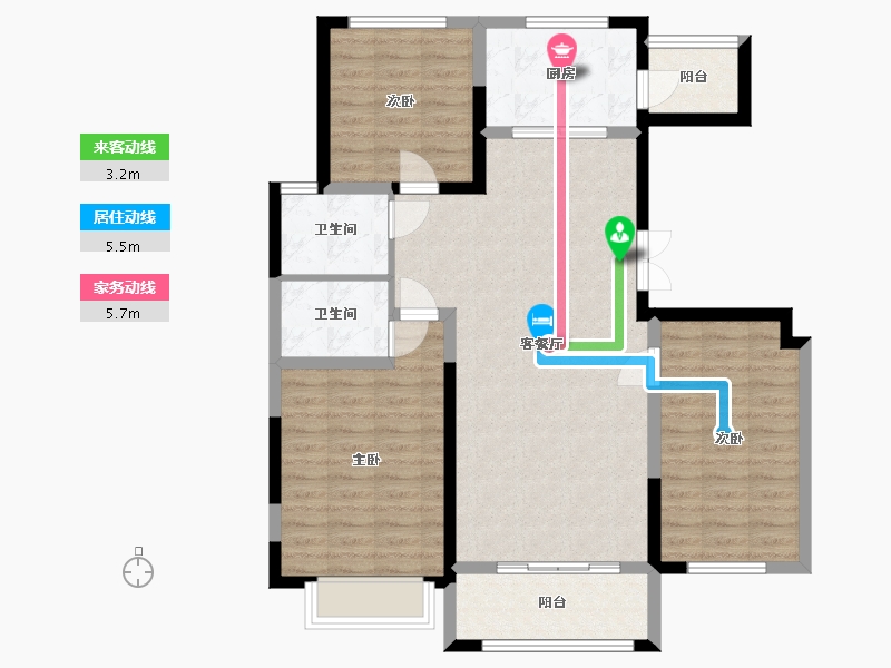 山东省-济宁市-翰林学府-105.00-户型库-动静线