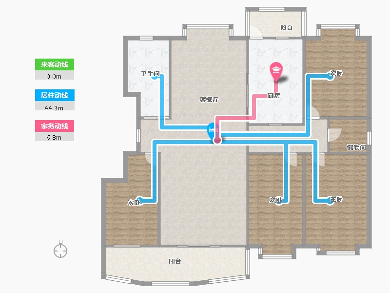 山东省-临沂市-金盾花园-西区-180.00-户型库-动静线