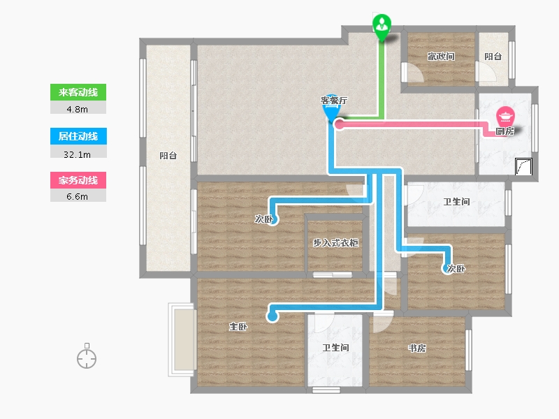 山东省-菏泽市-绿地观天下-160.00-户型库-动静线