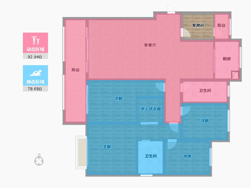 山东省-菏泽市-绿地观天下-160.00-户型库-动静分区