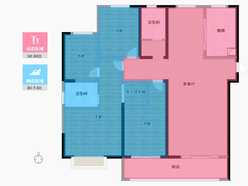 山东省-菏泽市-绿地观天下-160.00-户型库-动静分区