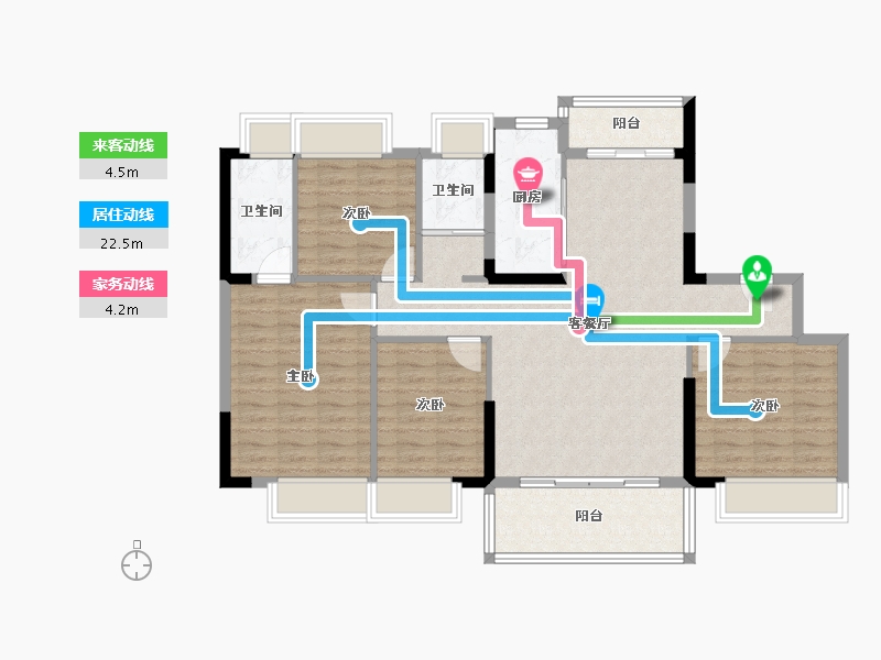 湖南省-常德市-常德碧桂园三期-103.00-户型库-动静线