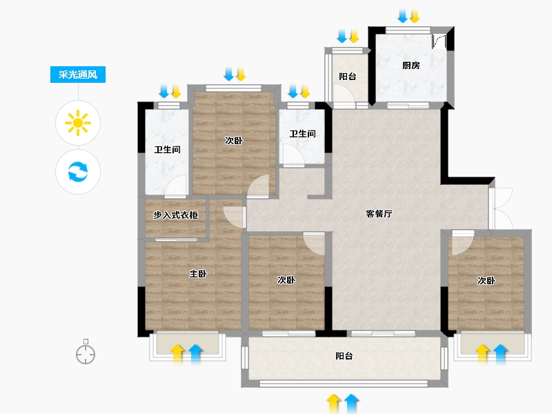 四川省-成都市-中海万锦熙岸-106.00-户型库-采光通风