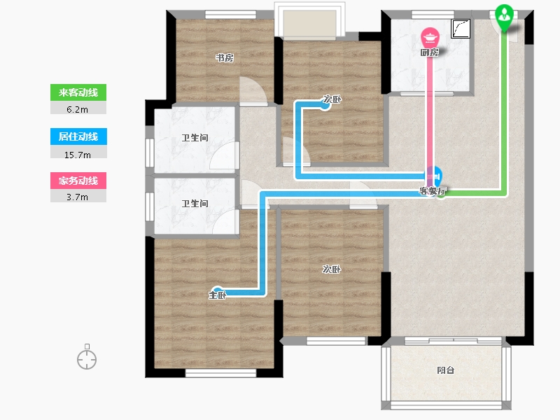 湖南省-益阳市-中梁龙泉台-110.00-户型库-动静线