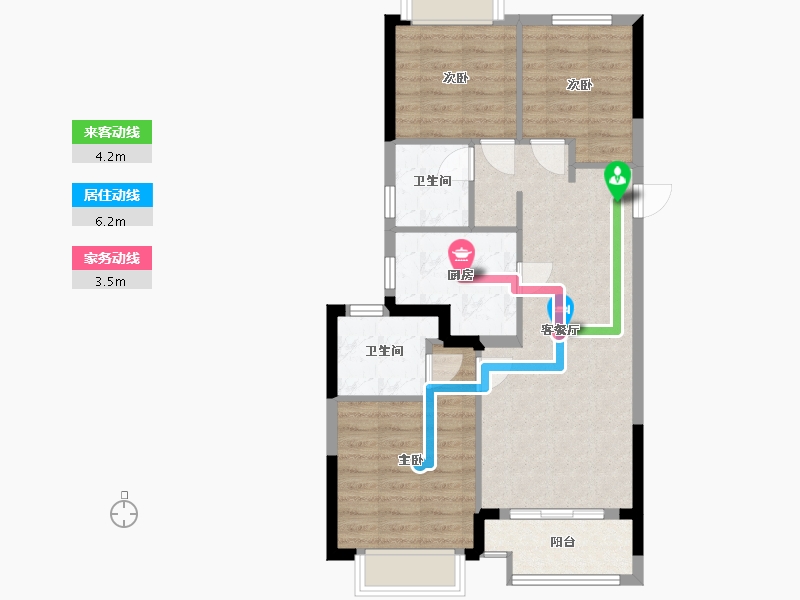 浙江省-温州市-瓯锦苑-71.95-户型库-动静线