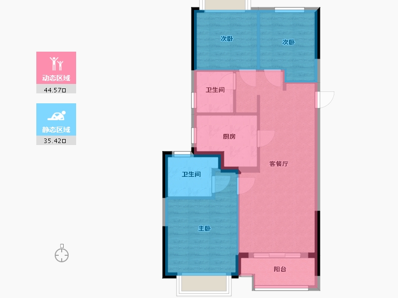 浙江省-温州市-瓯锦苑-71.95-户型库-动静分区