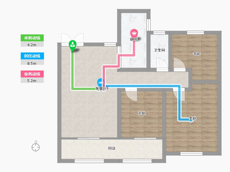 山东省-淄博市-中南熙悦-90.00-户型库-动静线