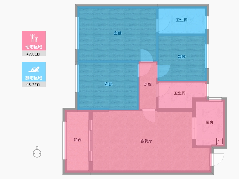 浙江省-温州市-华鸿时代中央公园-87.00-户型库-动静分区